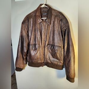 Wilson thinsulate Men's Brown Leather Bomber Jacket sz XL